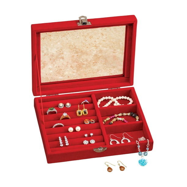 Black Jewelry Tray Hobby Ring Tray Parts Tray Charm Tray 50 Space Red Liner 